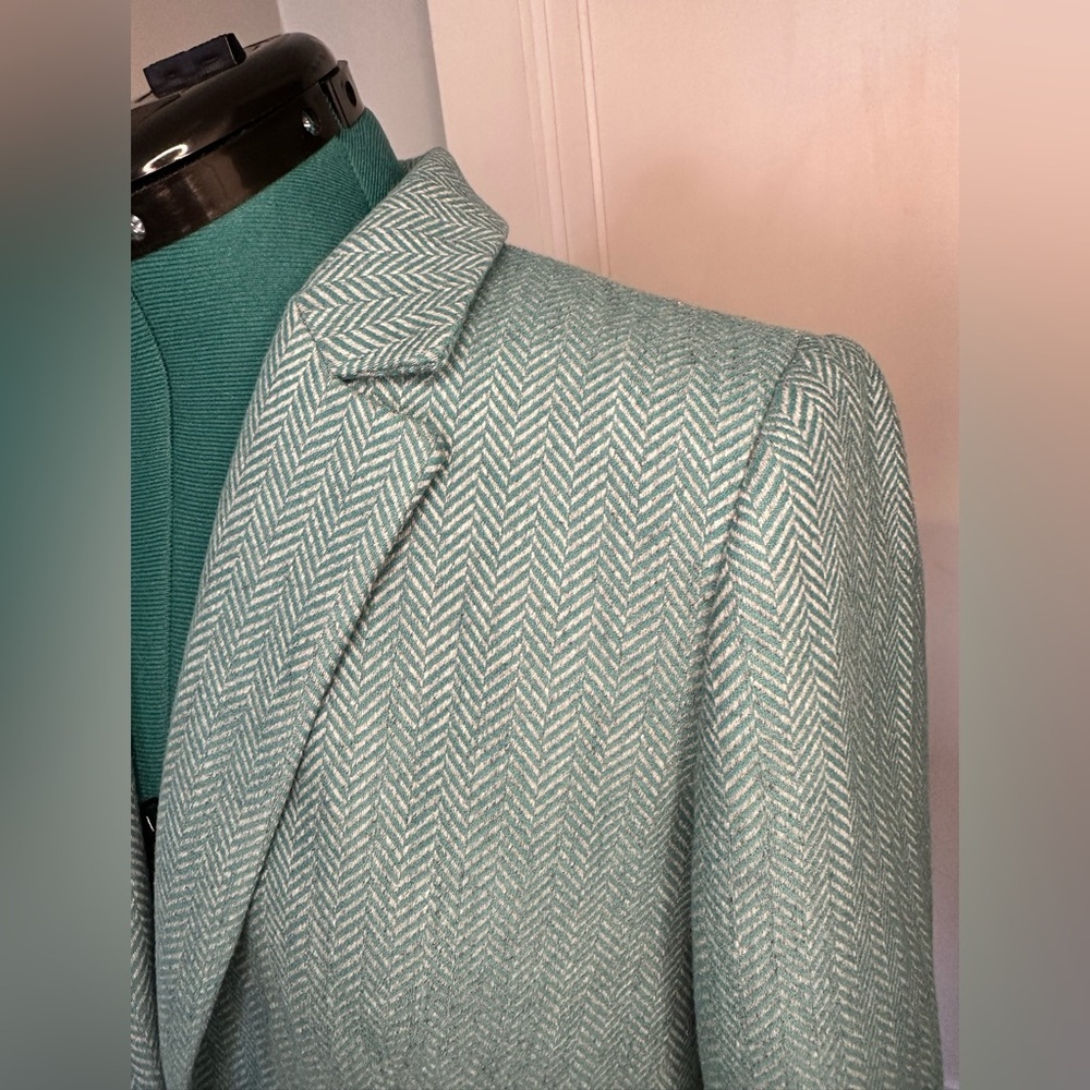 LOFT Blazer teal and grey size 2 - Picture 5 of 8